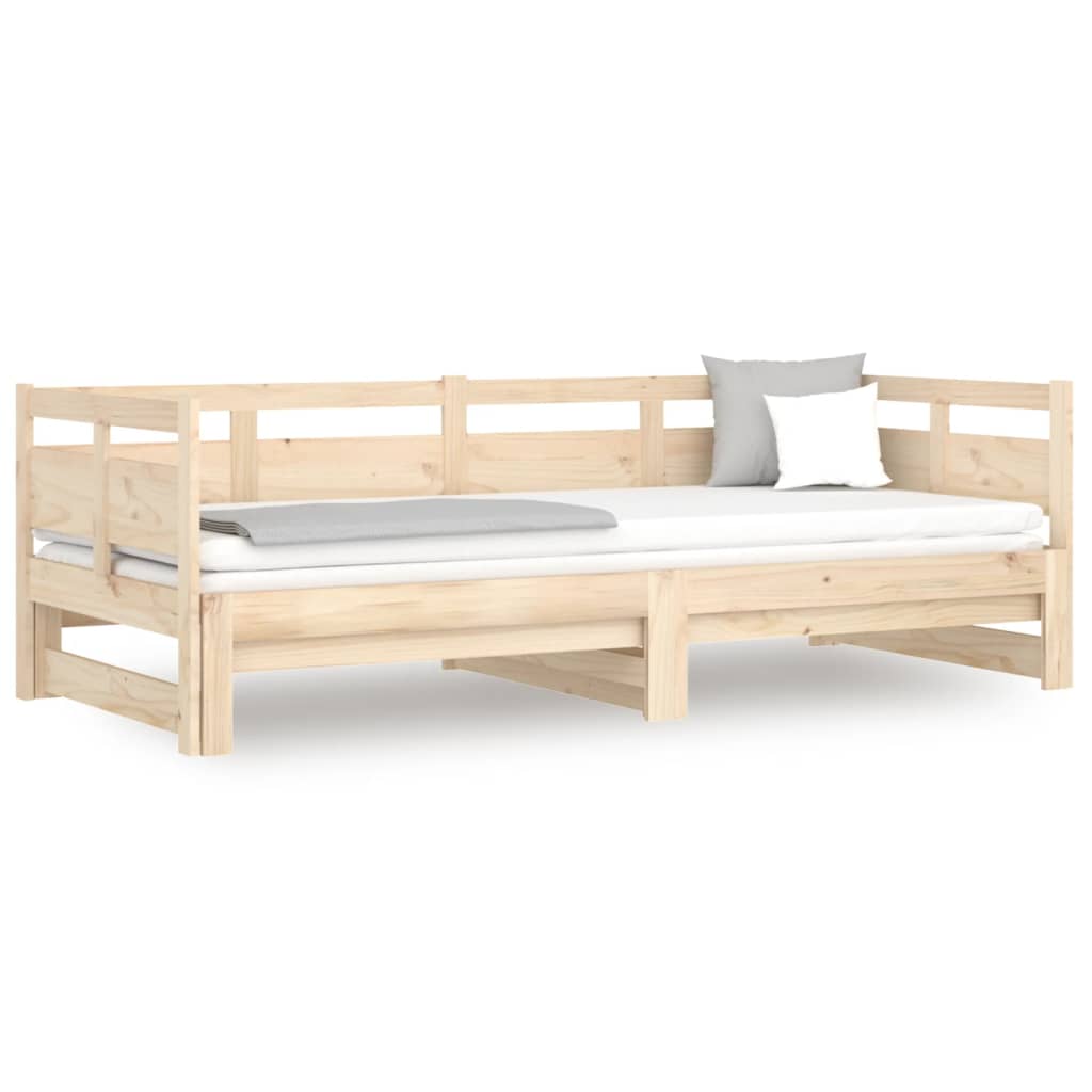 Daybed extendable solid pine wood 2x(90x200) cm