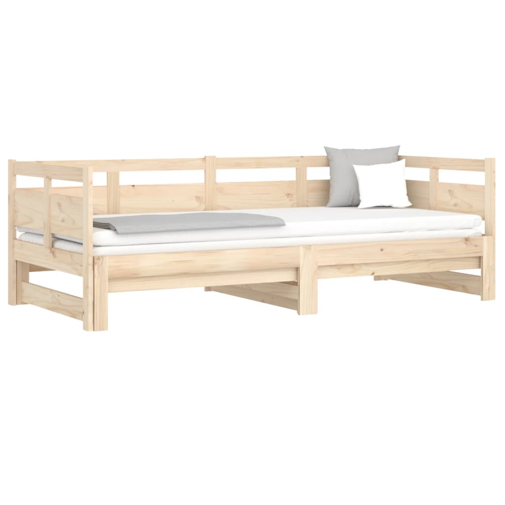 Daybed extendable solid pine wood 2x(90x200) cm