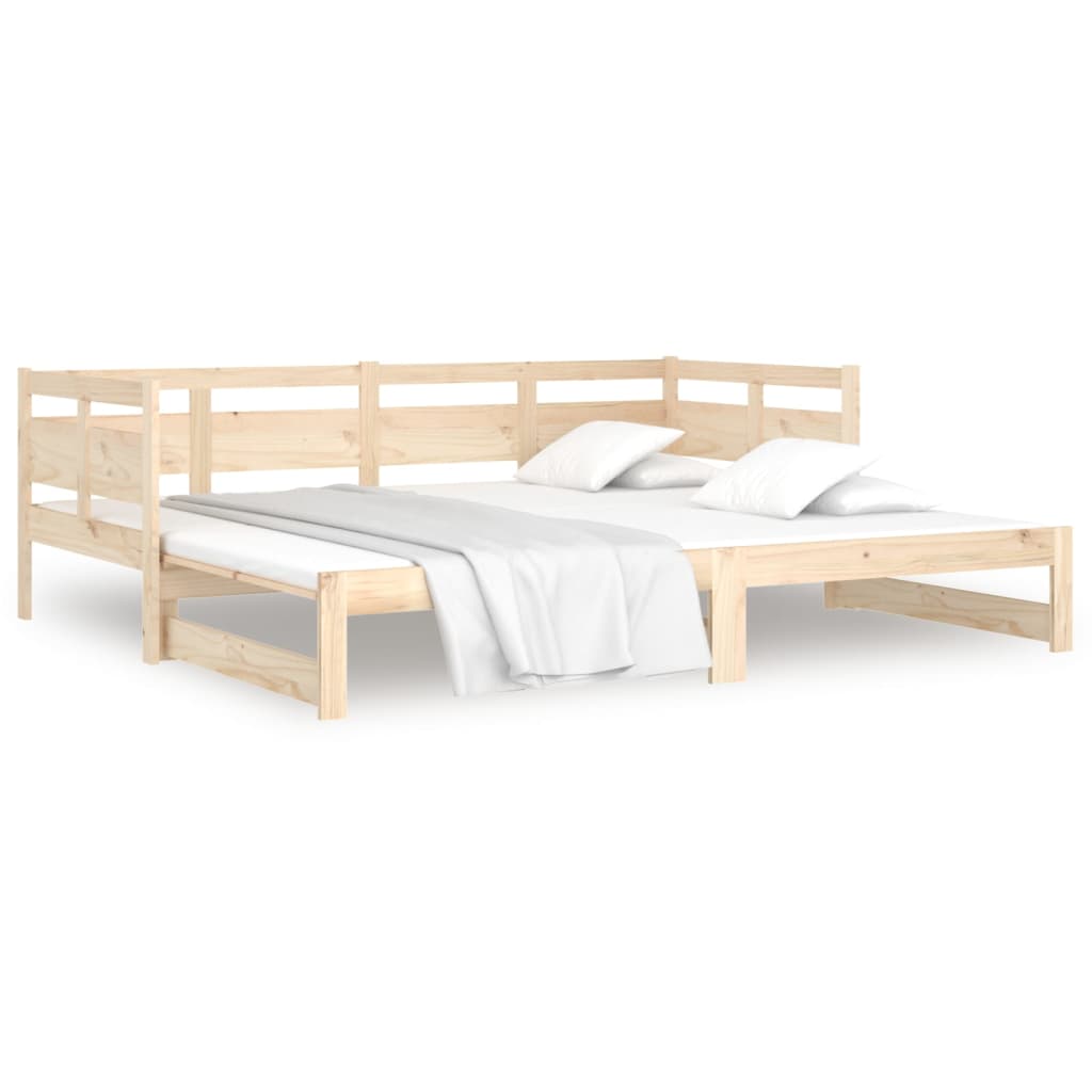 Daybed extendable solid pine wood 2x(90x200) cm