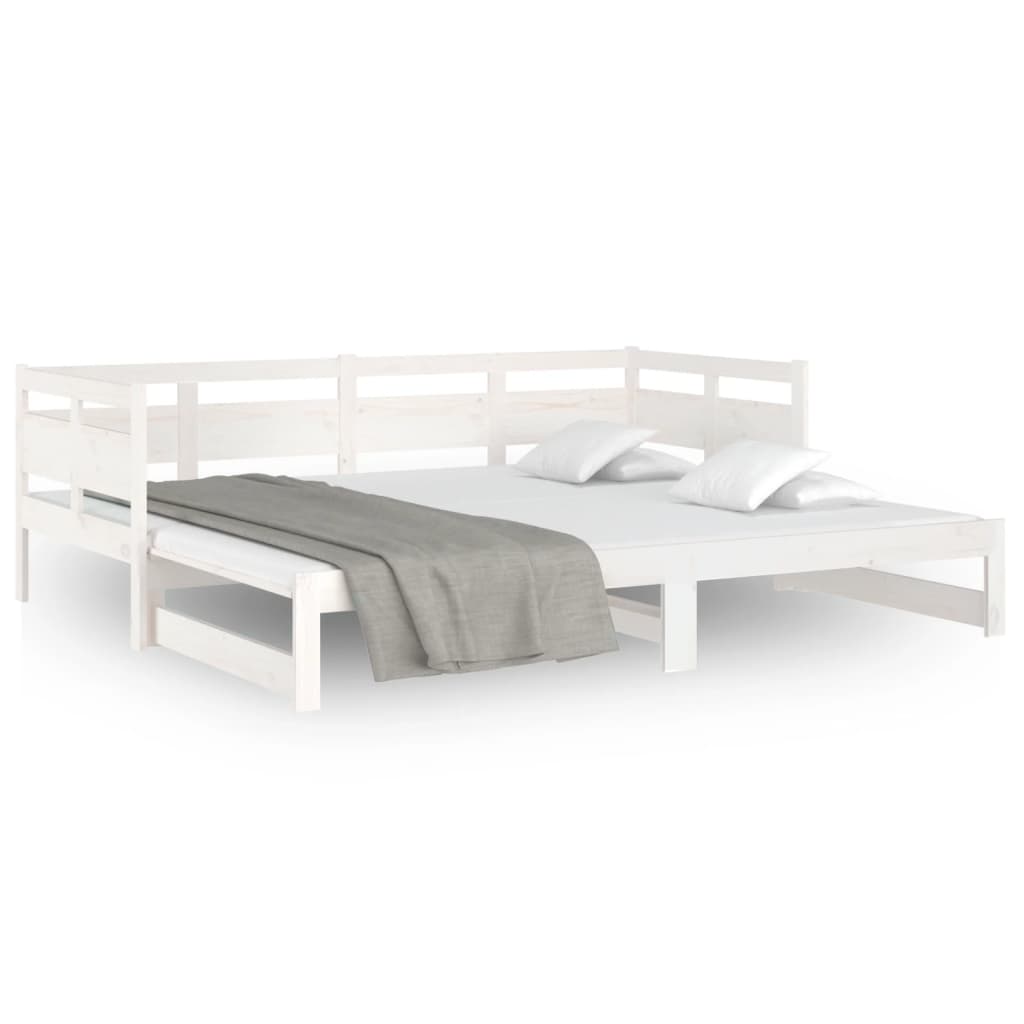 Daybed Extendable White Solid Pine 2x(90x200) cm