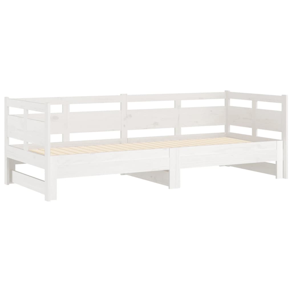 Daybed Extendable White Solid Pine 2x(90x200) cm