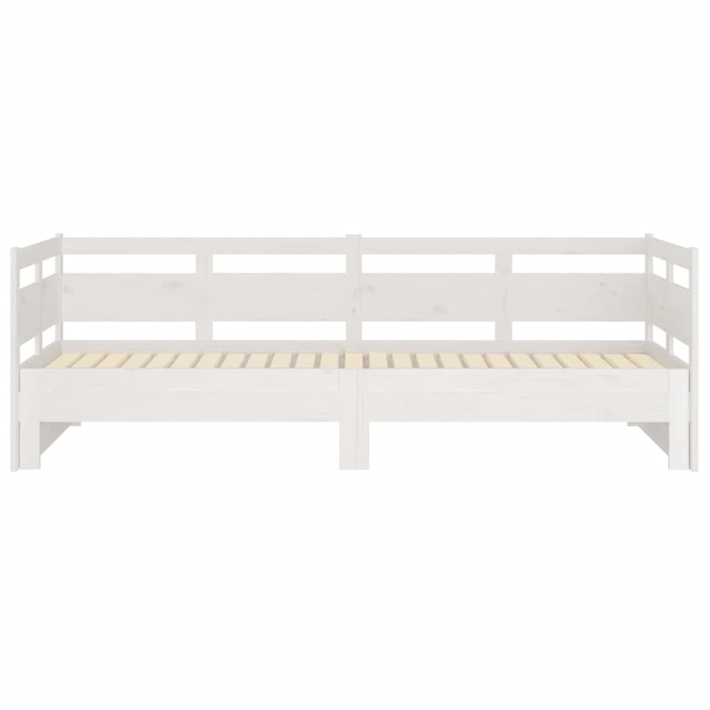 Daybed Extendable White Solid Pine 2x(90x200) cm