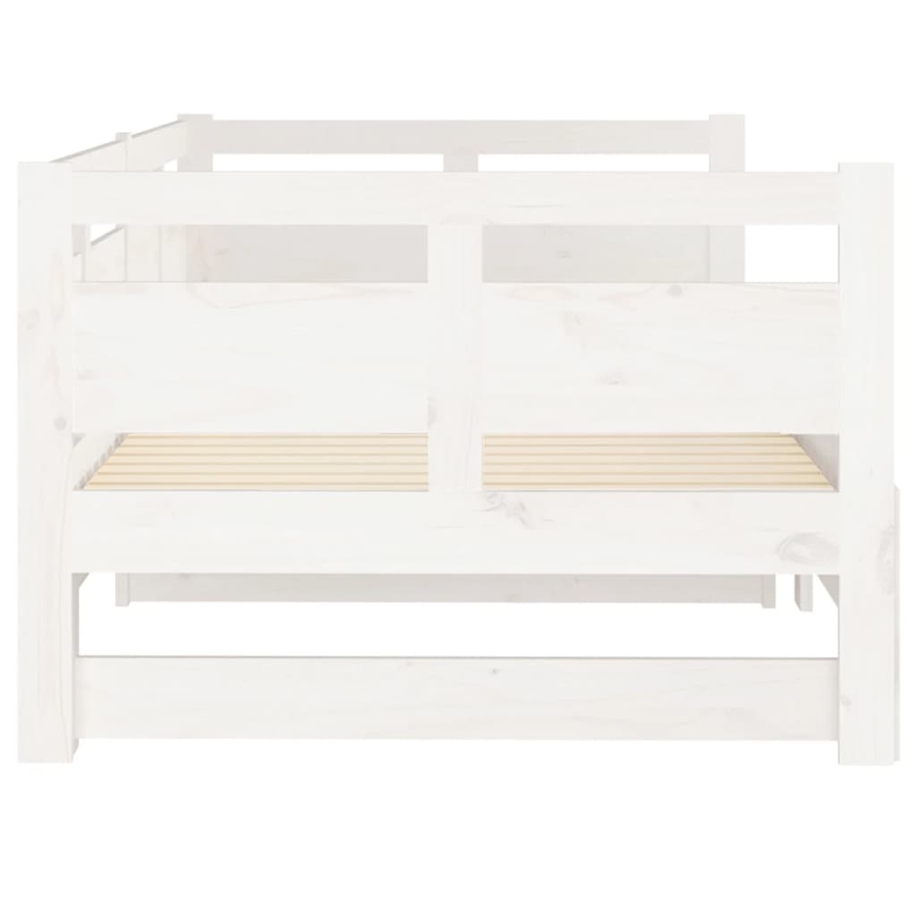 Daybed Extendable White Solid Pine 2x(90x200) cm