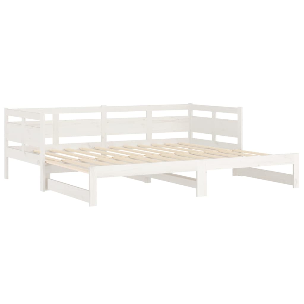 Daybed Extendable White Solid Pine 2x(90x200) cm