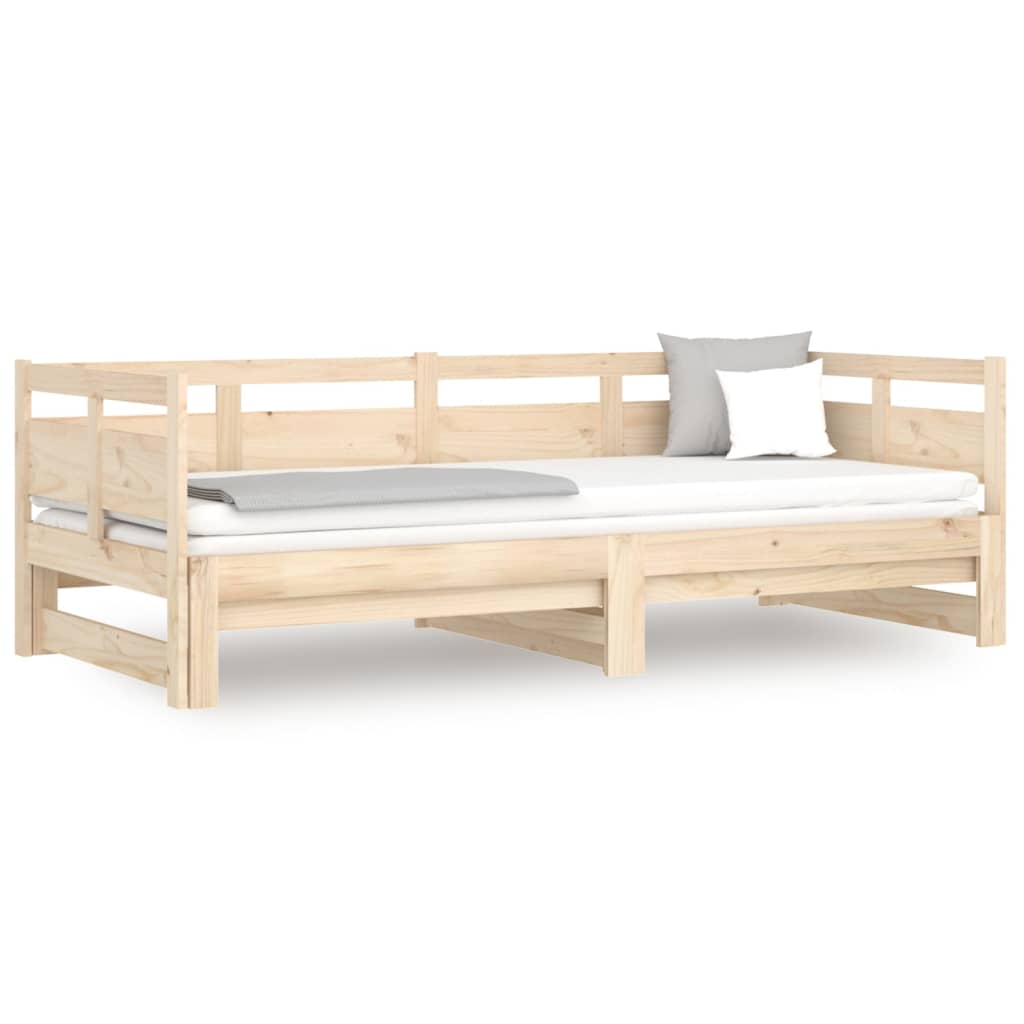 Daybed extendable solid pine wood 2x(90x190) cm