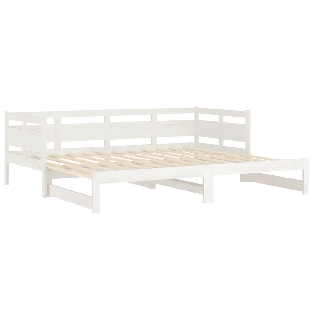 Daybed Extendable White Solid Pine 2x(90x190) cm