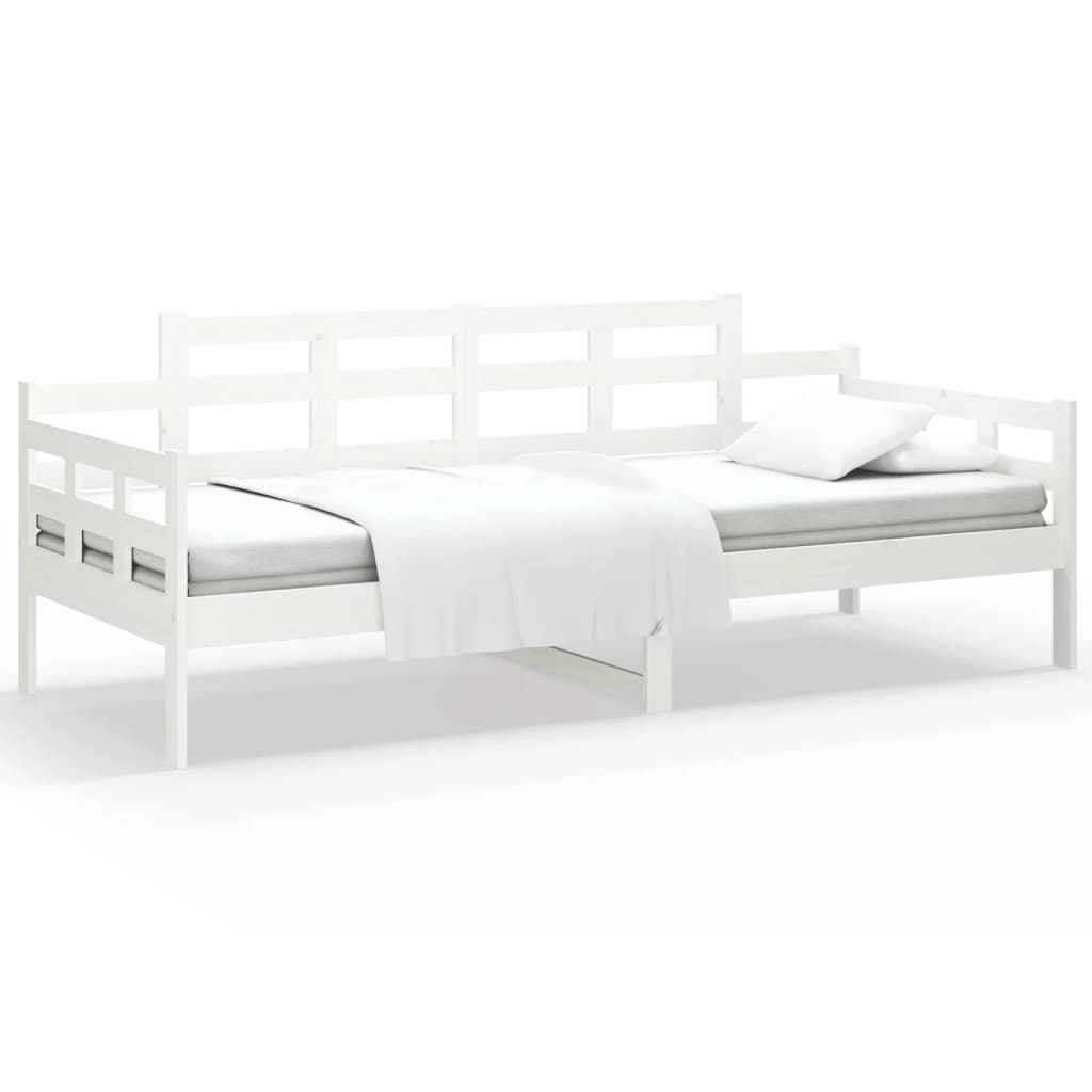 Daybed White Solid Pine Wood 80x200 cm