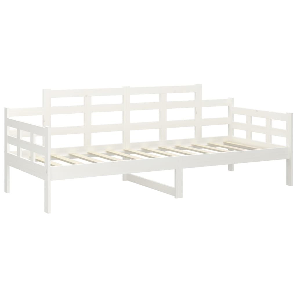 Daybed White Solid Pine Wood 80x200 cm