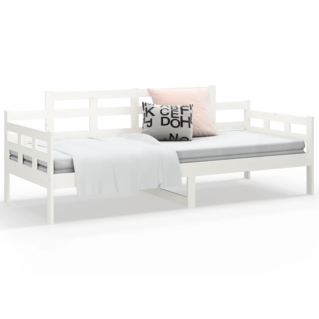 Daybed White Solid Pine Wood 80x200 cm