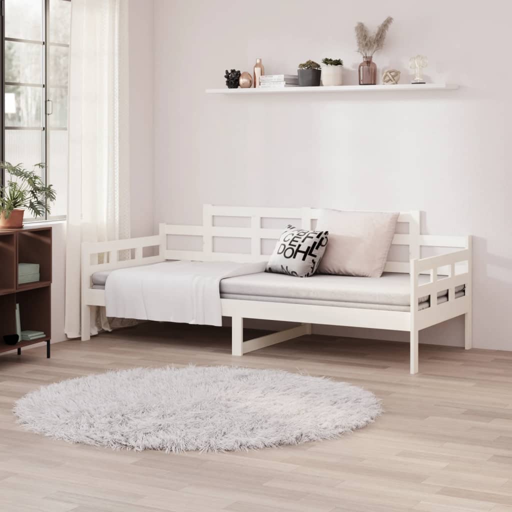 Daybed White Solid Pine Wood 80x200 cm