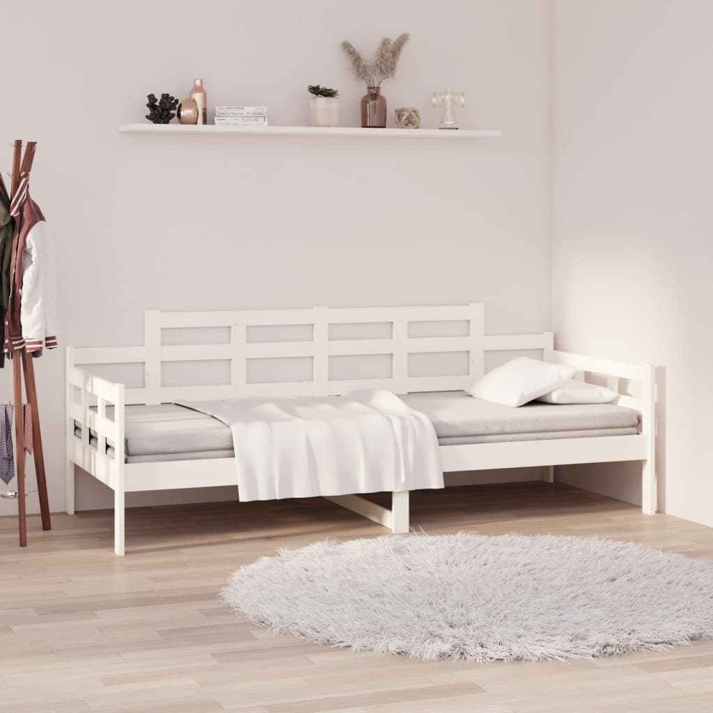 Daybed White Solid Pine Wood 80x200 cm