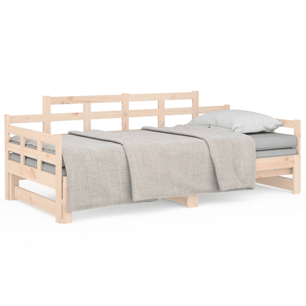 Daybed extendable solid pine wood 2x(90x200) cm