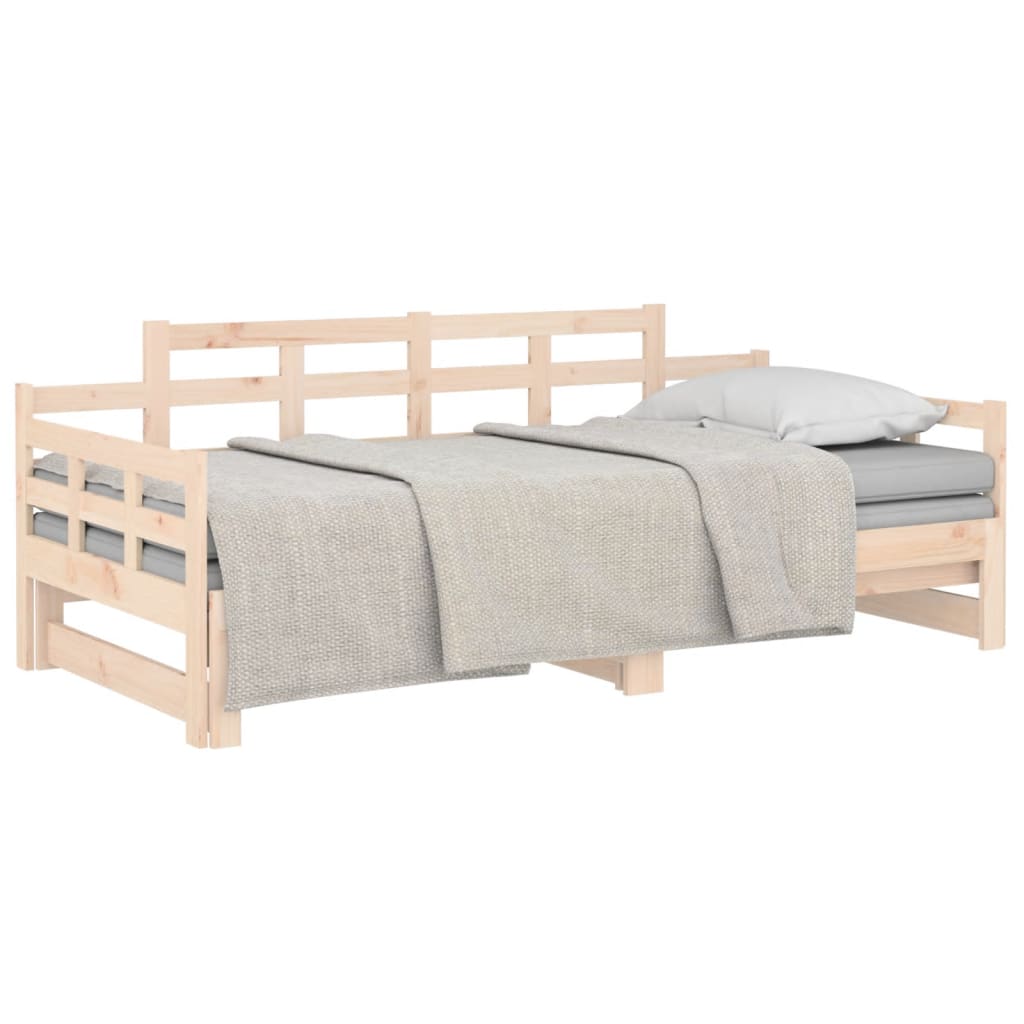 Daybed extendable solid pine wood 2x(90x200) cm