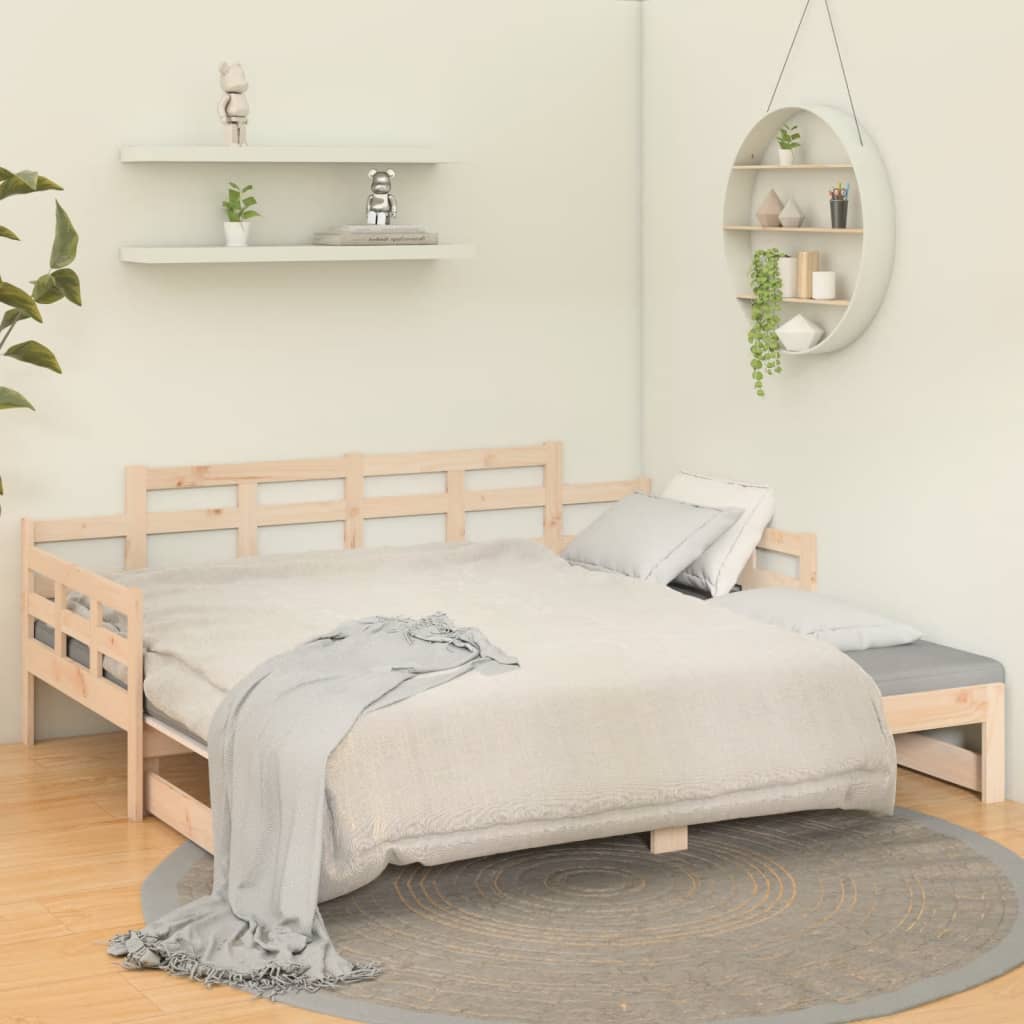 Daybed extendable solid pine wood 2x(90x200) cm