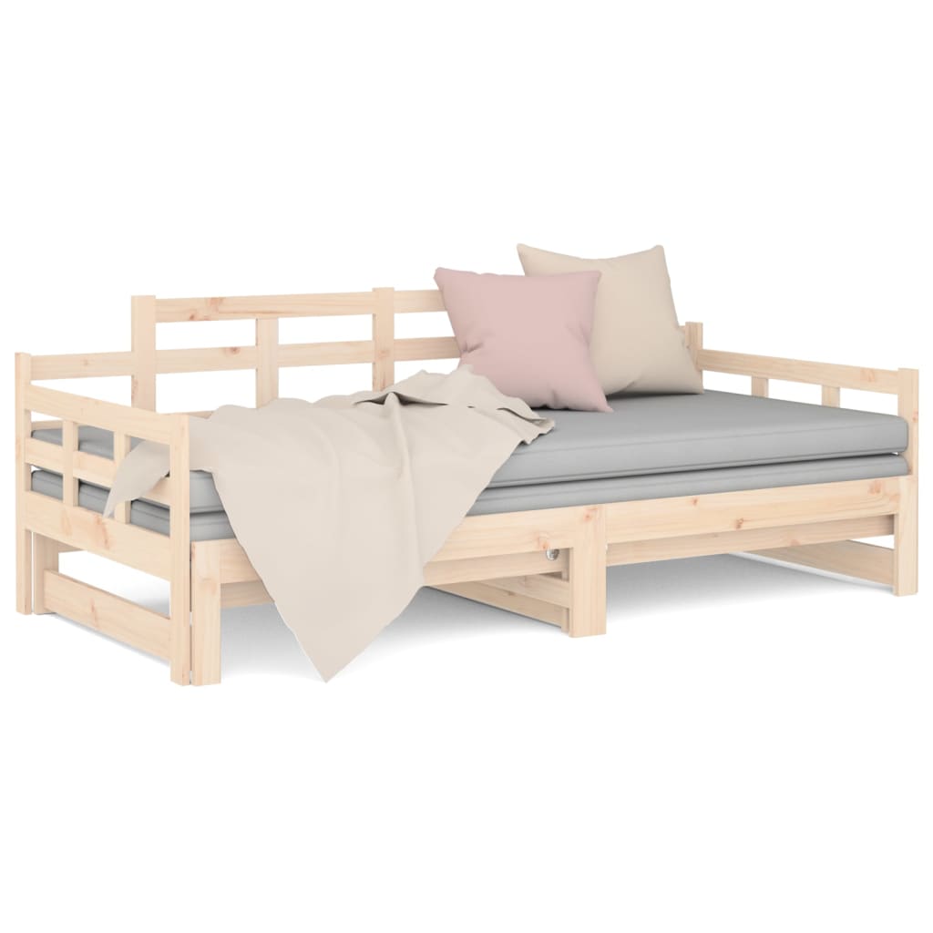 Daybed extendable solid pine wood 2x(90x200) cm