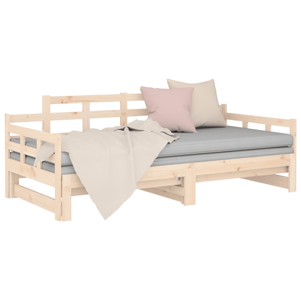 Daybed extendable solid pine wood 2x(90x200) cm