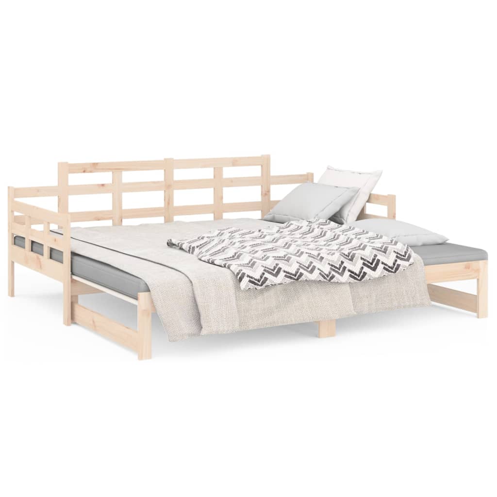 Daybed extendable solid pine wood 2x(90x200) cm