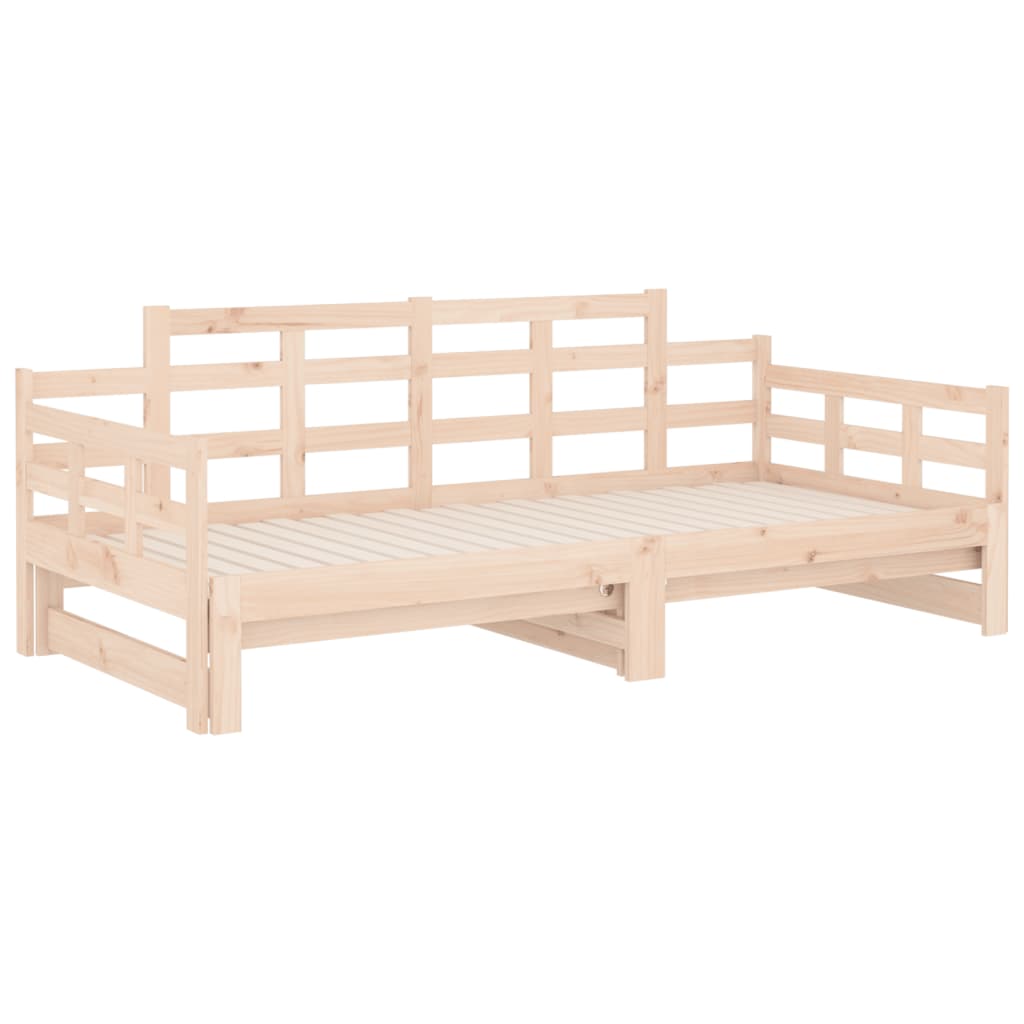 Daybed extendable solid pine wood 2x(90x200) cm