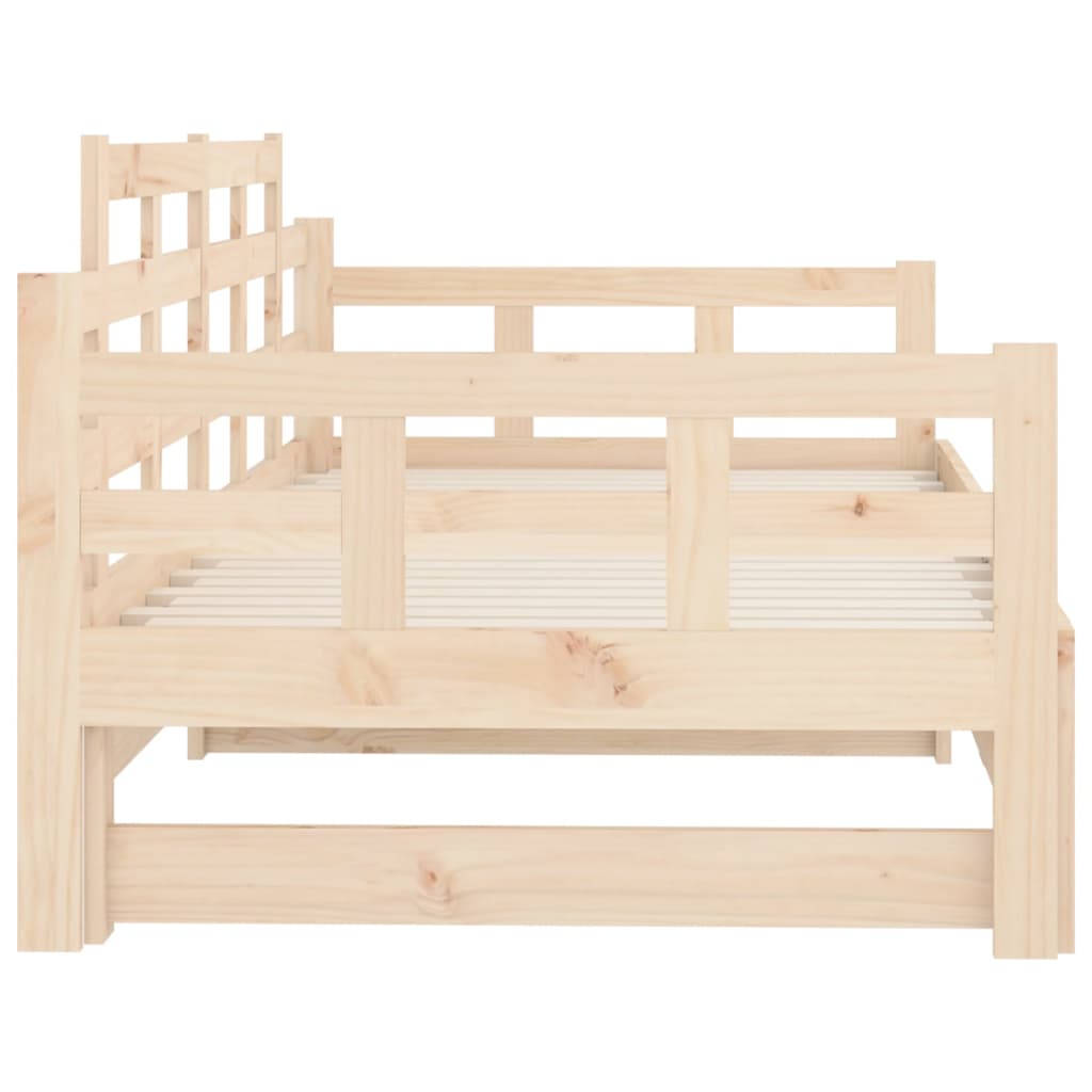 Daybed extendable solid pine wood 2x(90x200) cm