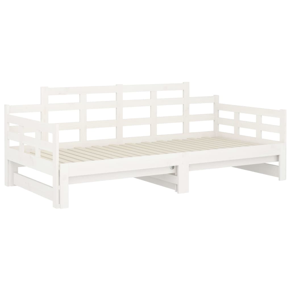 Daybed Extendable White Solid Pine 2x(90x200) cm