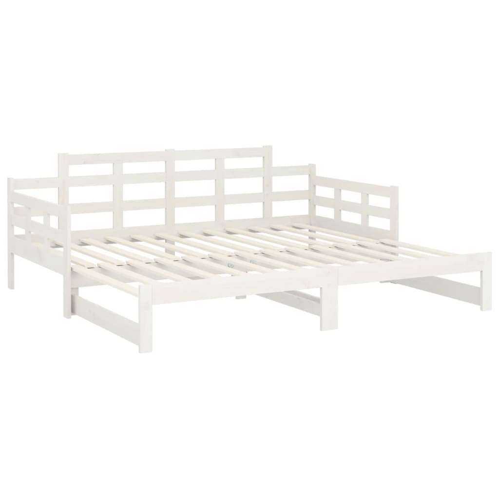 Daybed Extendable White Solid Pine 2x(90x200) cm