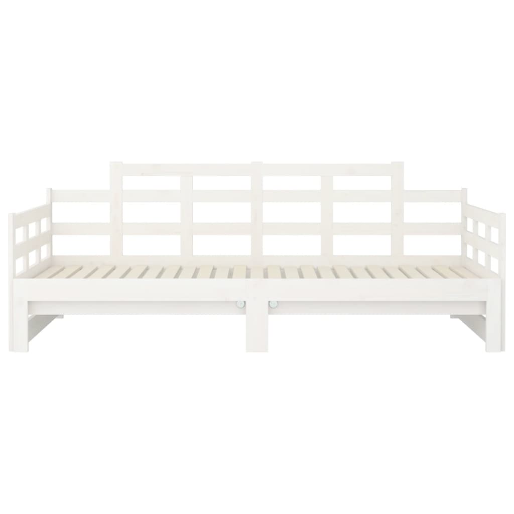 Daybed Extendable White Solid Pine 2x(90x200) cm