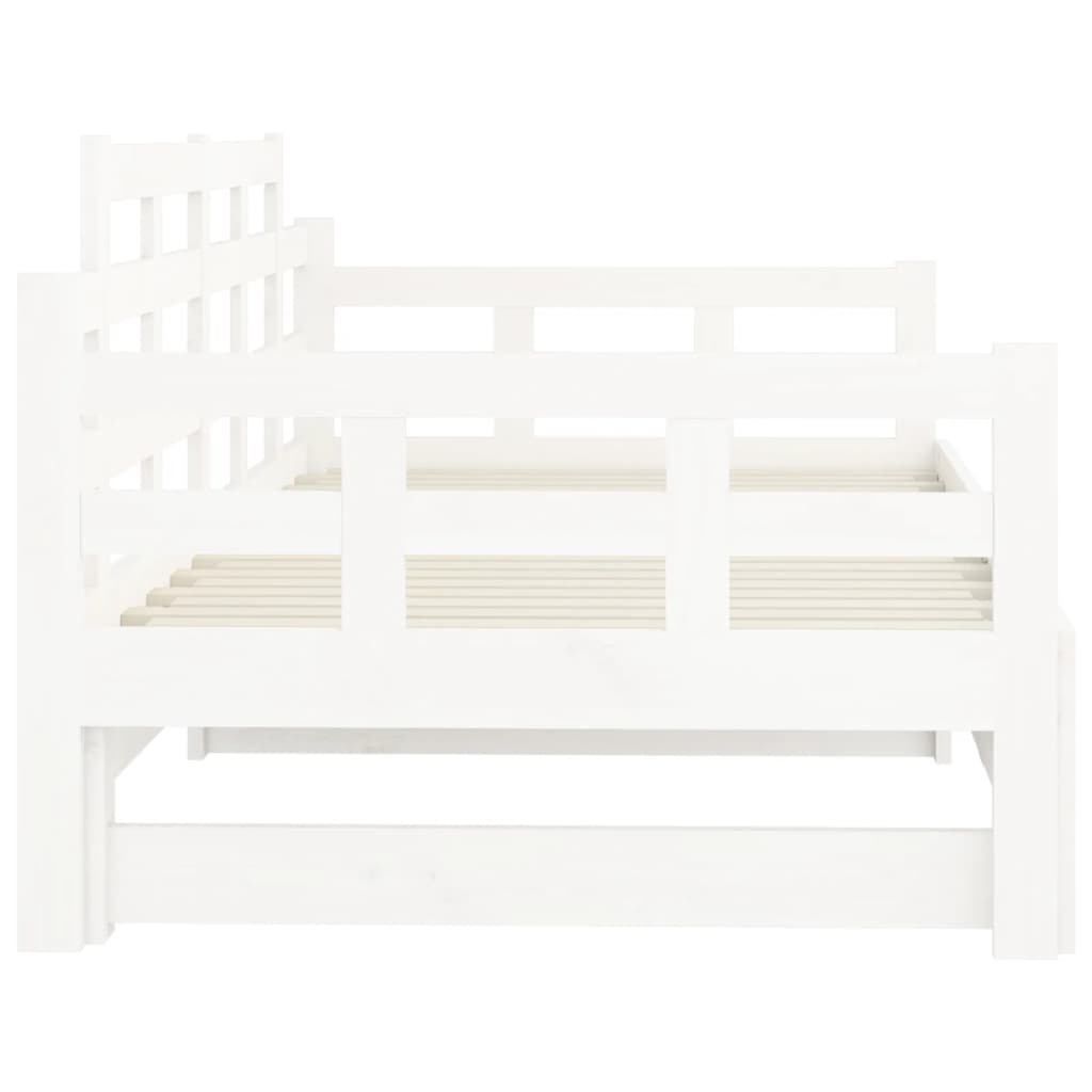 Daybed Extendable White Solid Pine 2x(90x200) cm