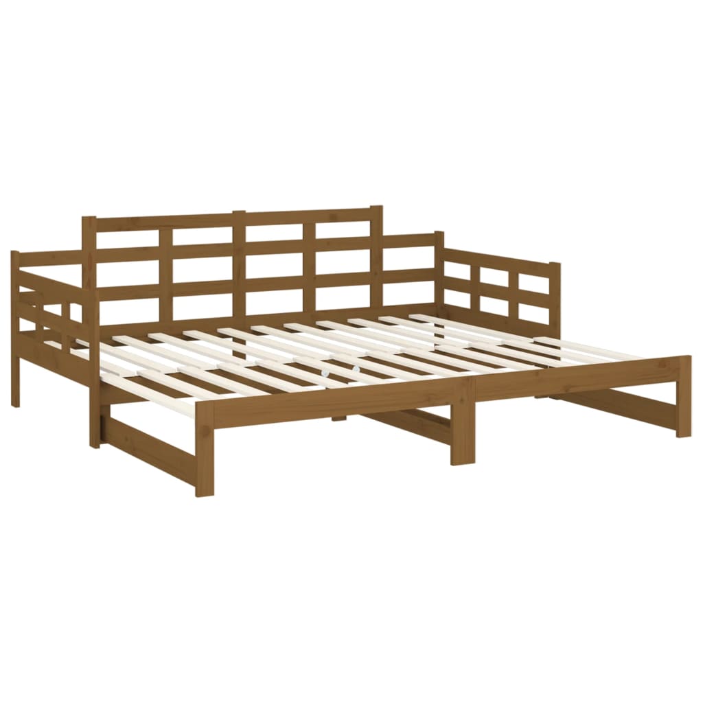 Daybed extendable honey brown solid pine 2x(90x200) cm