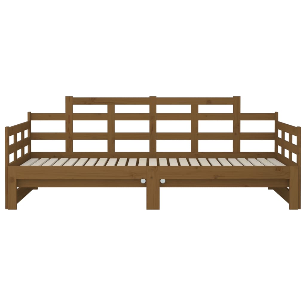 Daybed extendable honey brown solid pine 2x(90x200) cm