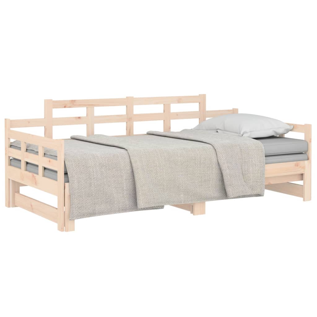 Daybed extendable solid pine wood 2x(80x200) cm