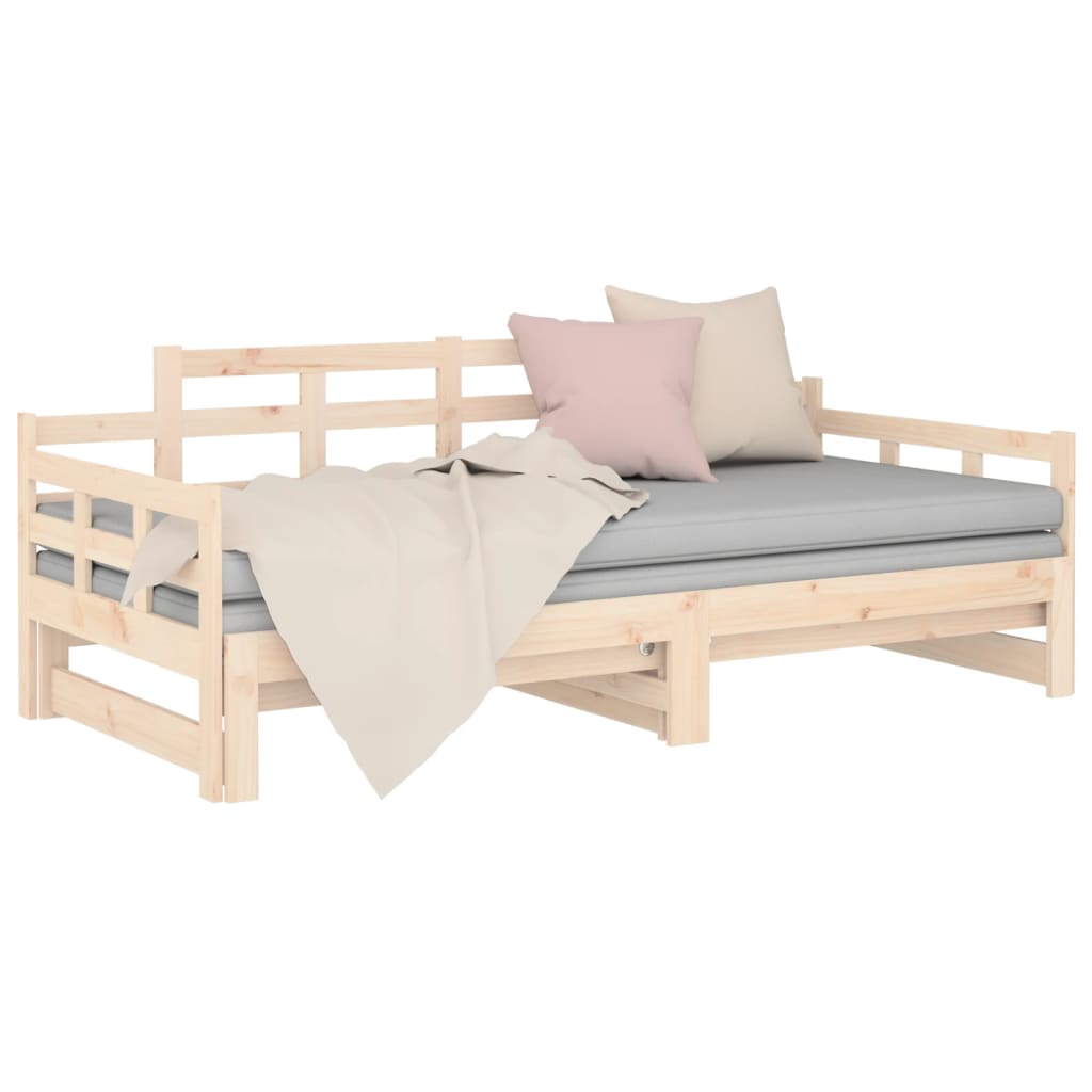 Daybed extendable solid pine wood 2x(80x200) cm