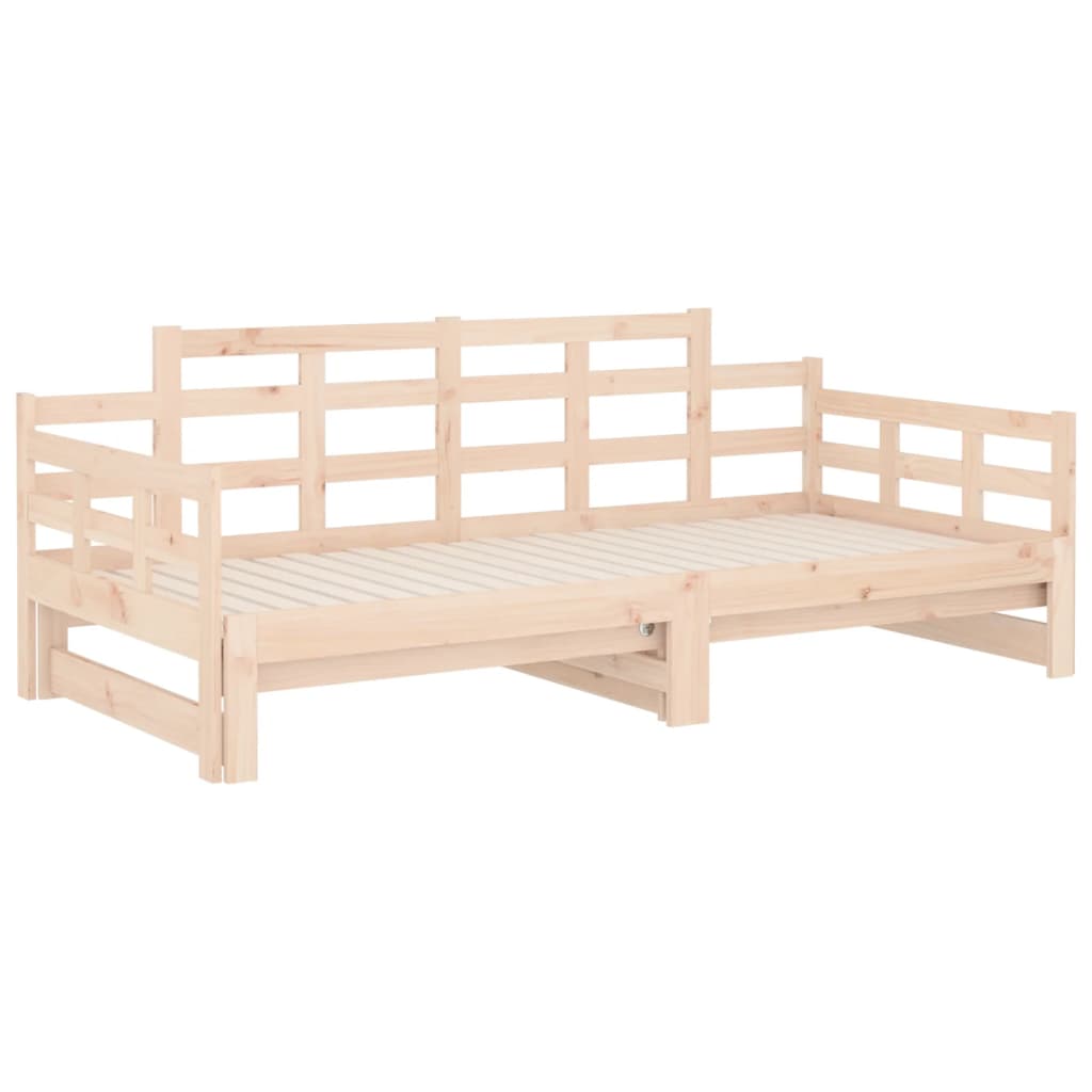 Daybed extendable solid pine wood 2x(80x200) cm