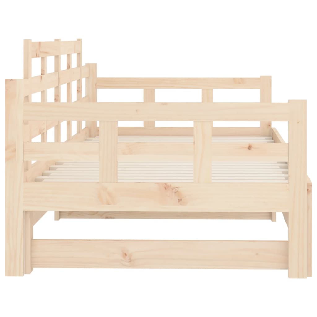 Daybed extendable solid pine wood 2x(80x200) cm