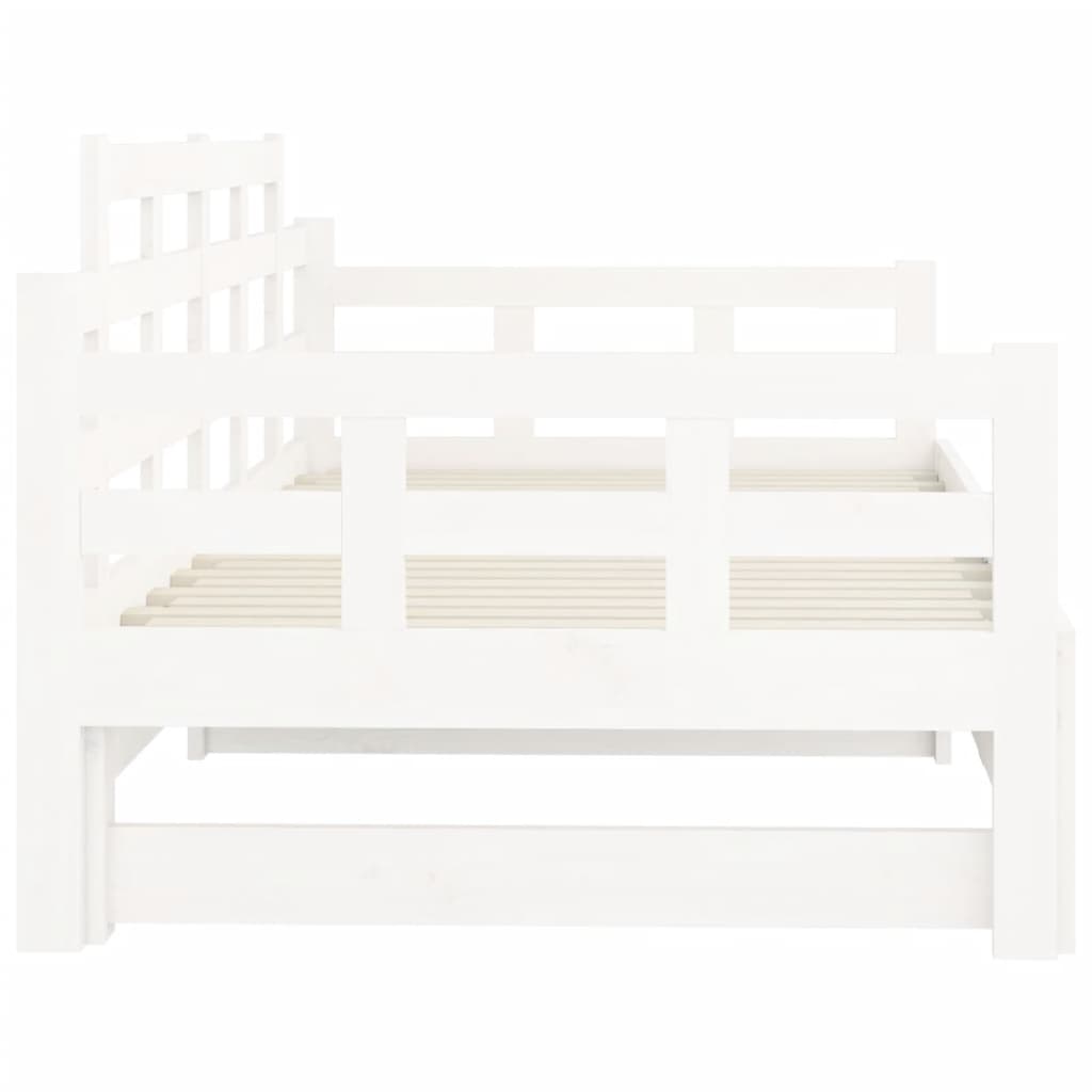 Daybed Extendable White Solid Pine 2x(80x200) cm