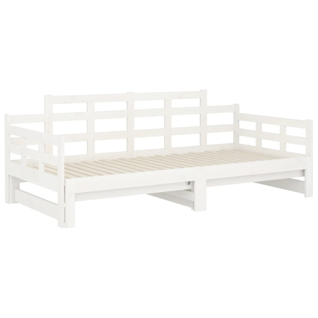 Daybed Extendable White Solid Pine 2x(90x190) cm