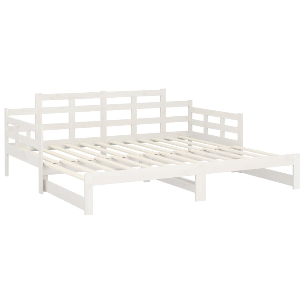 Daybed Extendable White Solid Pine 2x(90x190) cm