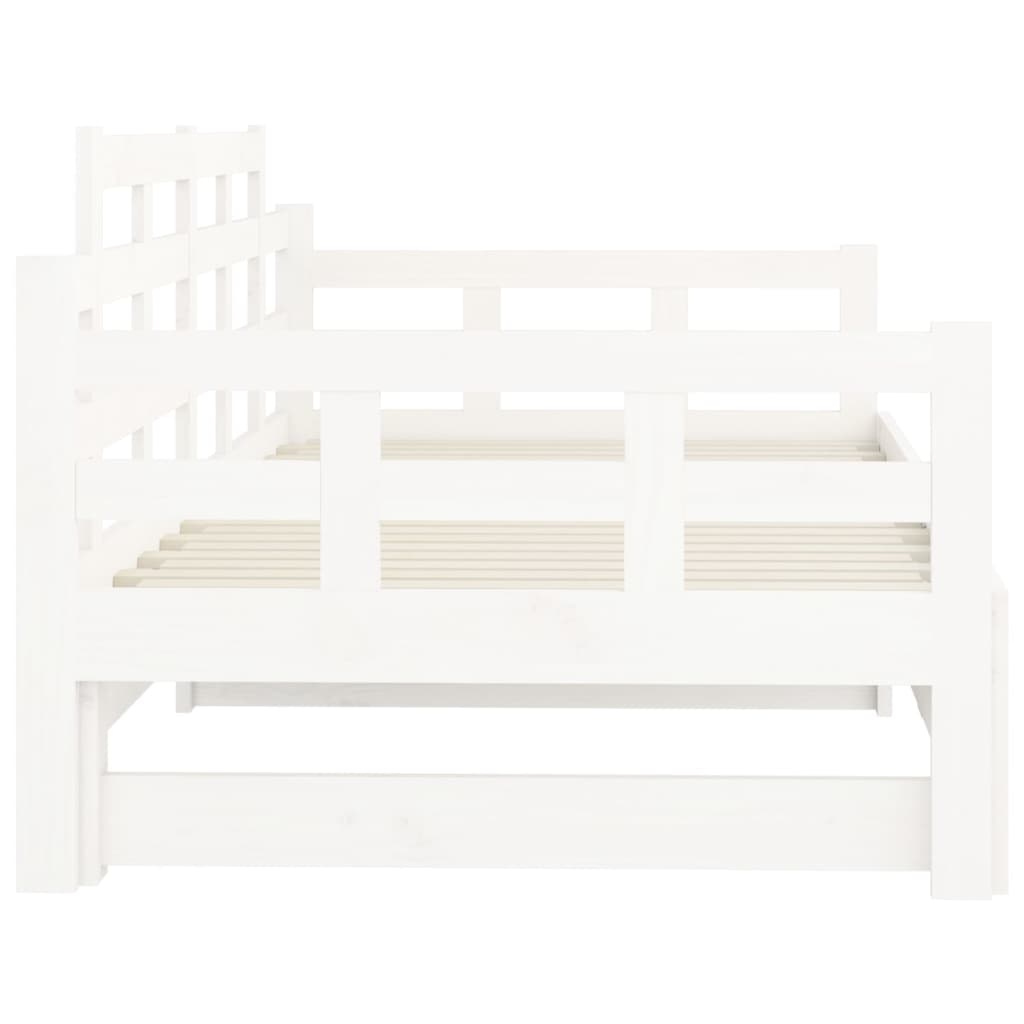 Daybed Extendable White Solid Pine 2x(90x190) cm