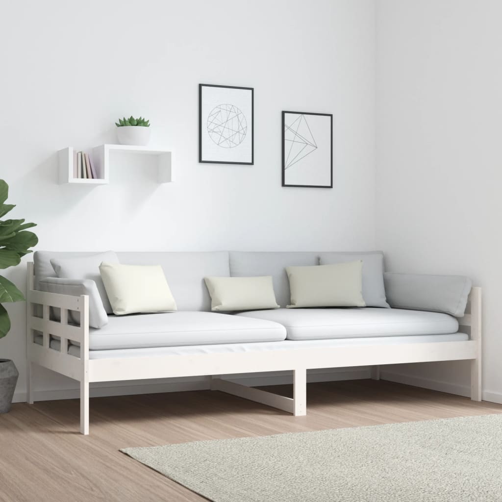 Daybed White Solid Pine 90x200 cm