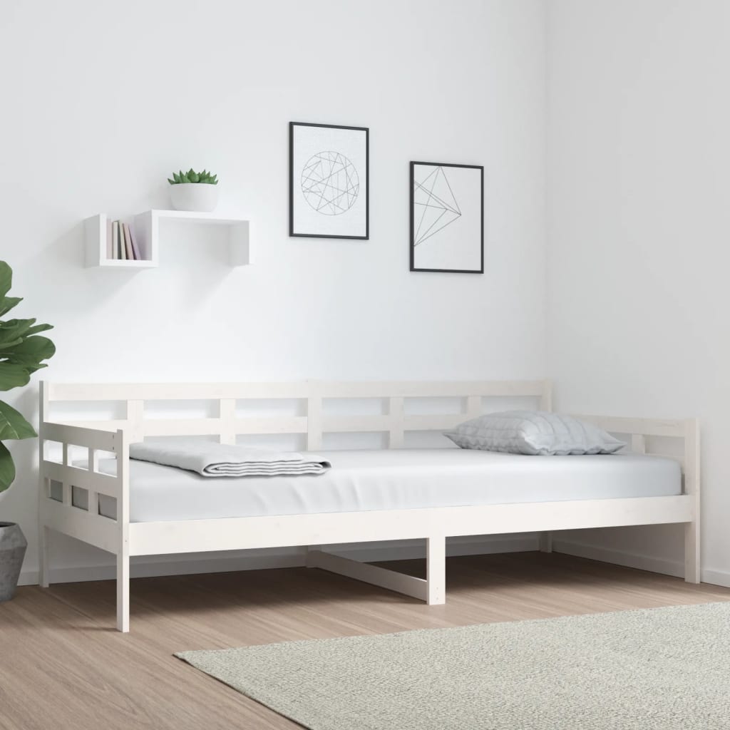 Daybed White Solid Pine 90x200 cm