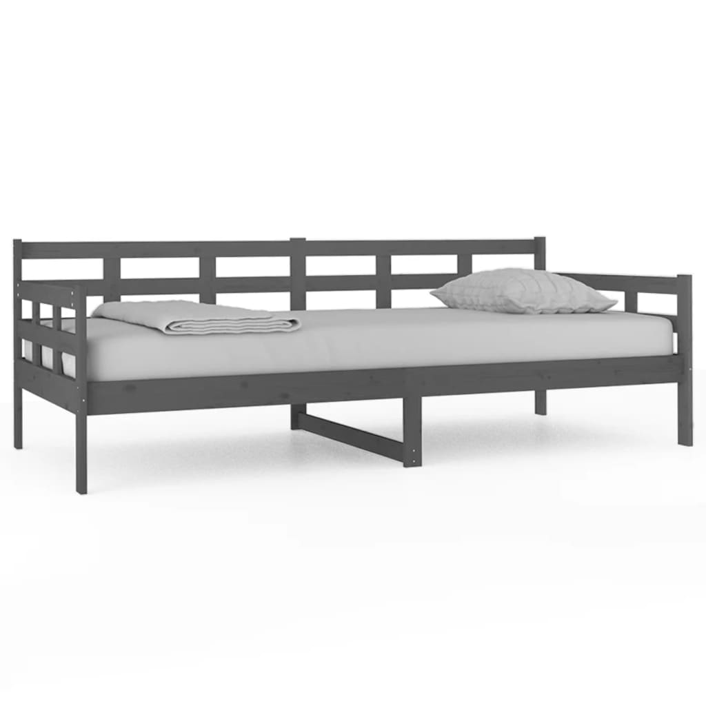 Daybed Grey Solid Pine Wood 90x200 cm