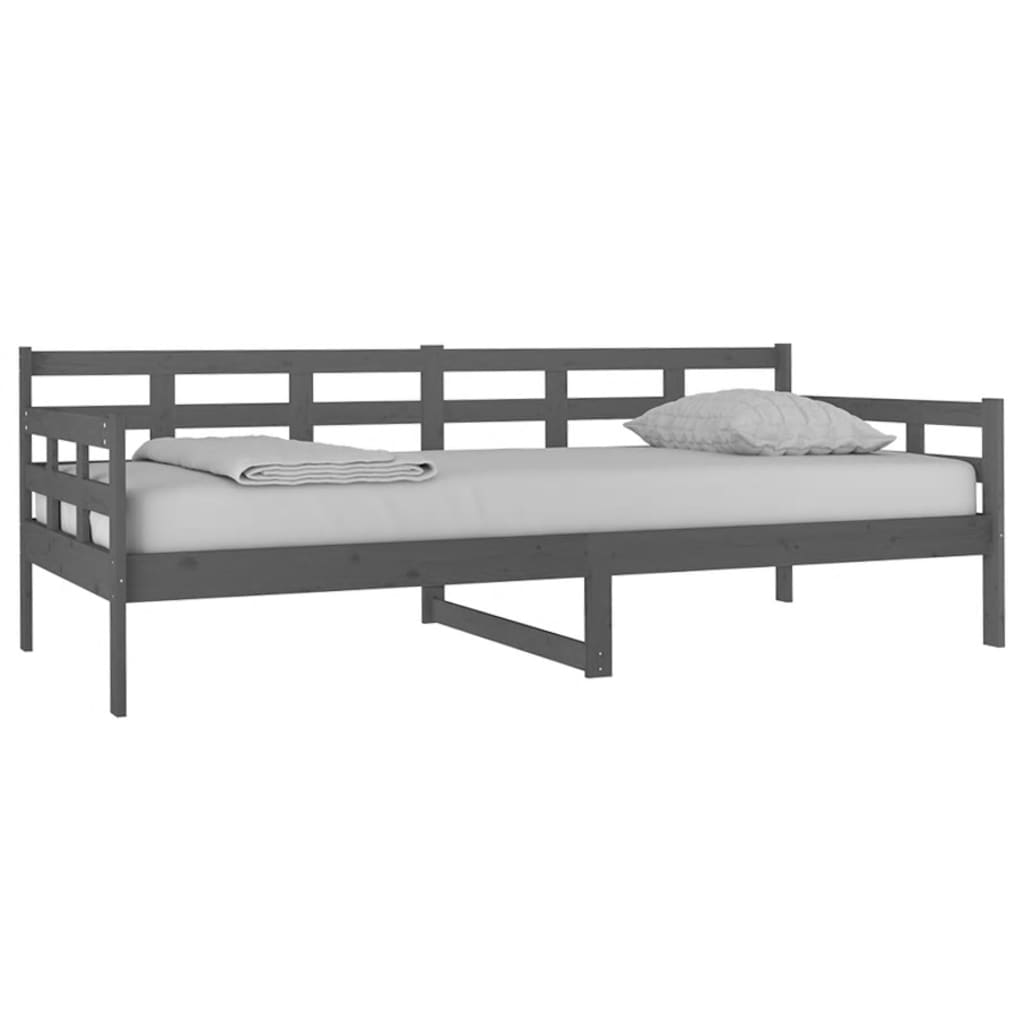 Daybed Grey Solid Pine Wood 90x200 cm