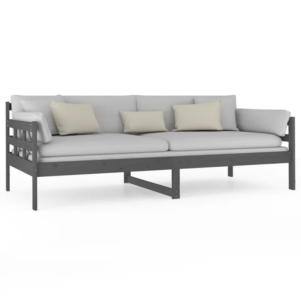 Daybed Grey Solid Pine Wood 90x200 cm