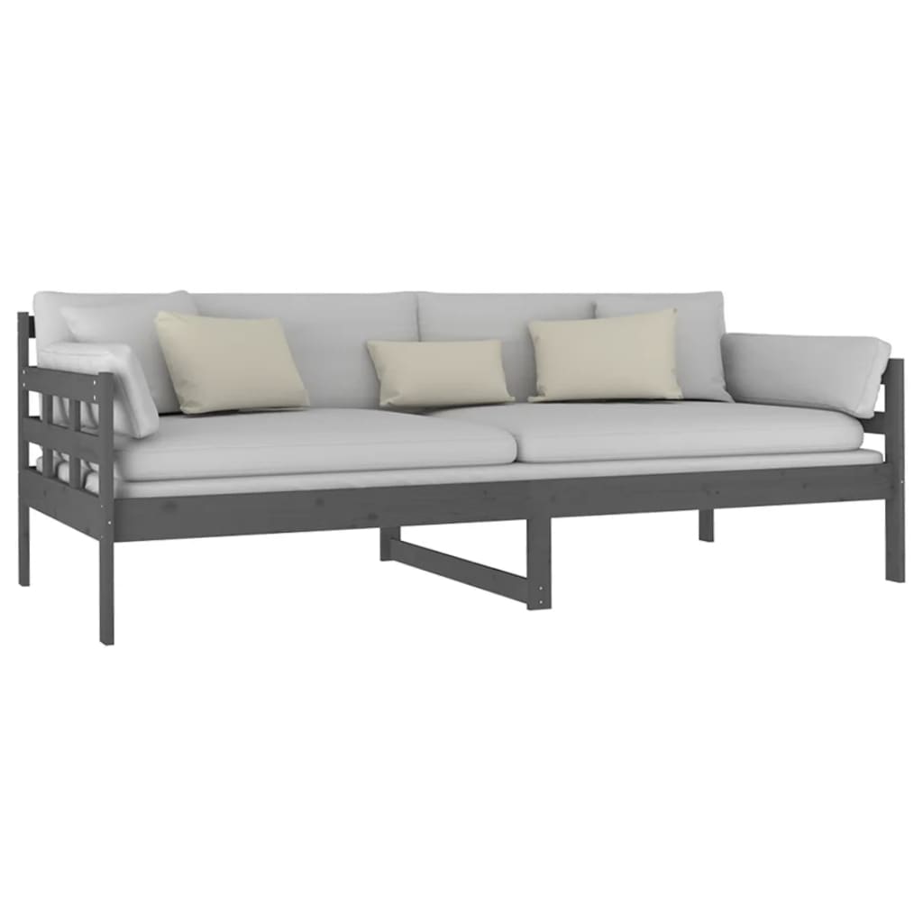 Daybed Grey Solid Pine Wood 90x200 cm