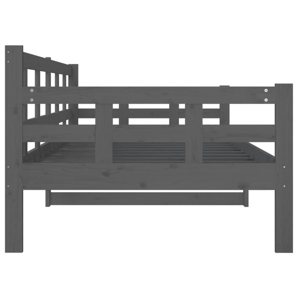 Daybed Grey Solid Pine Wood 90x200 cm