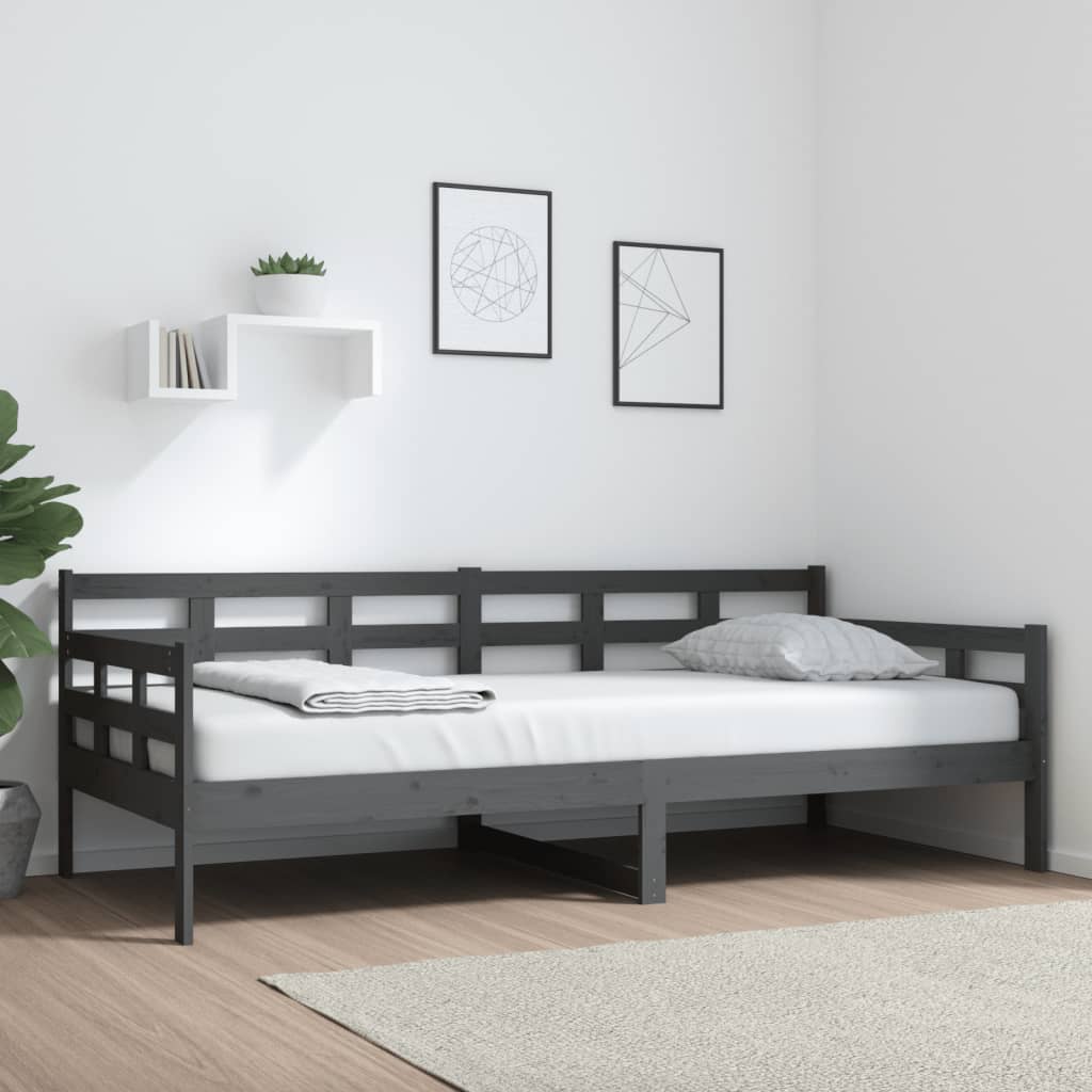 Daybed Grey Solid Pine Wood 90x200 cm