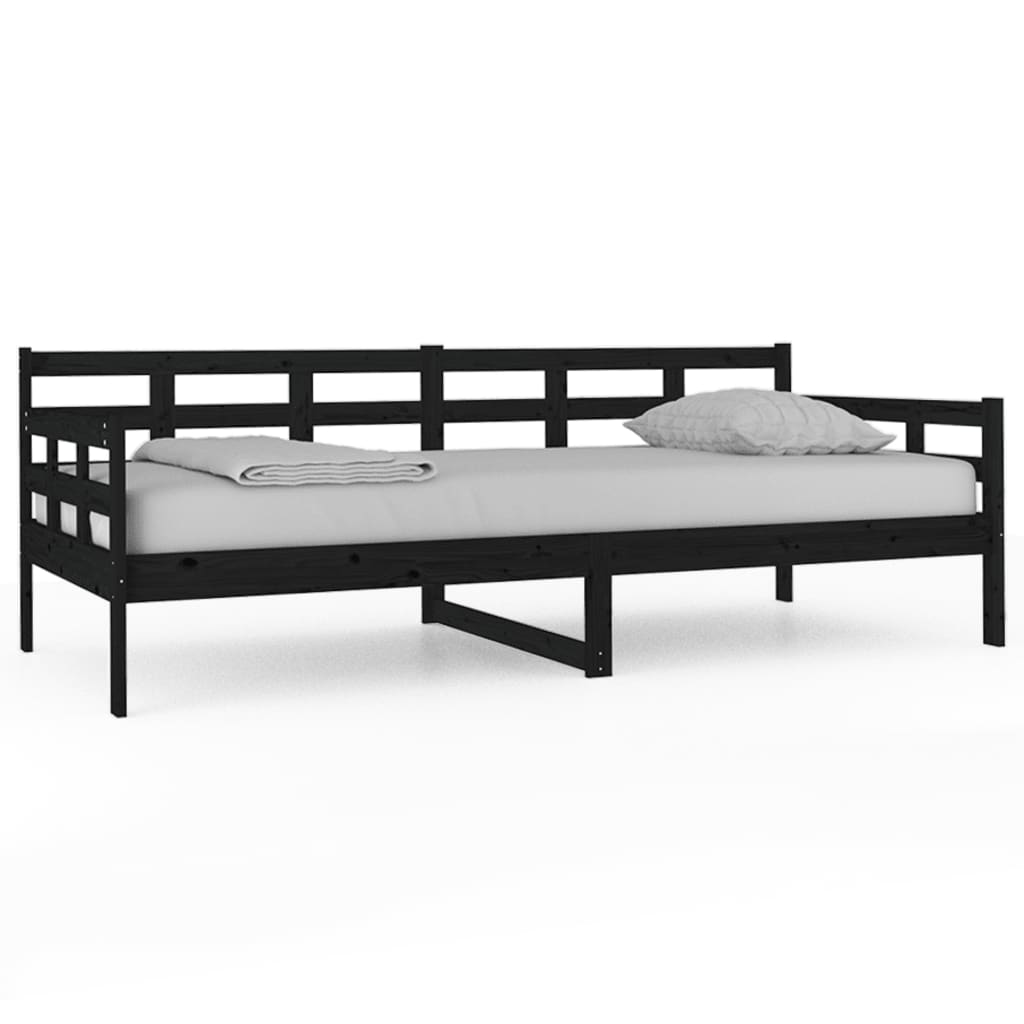 Daybed Black Solid Pine 90x200 cm