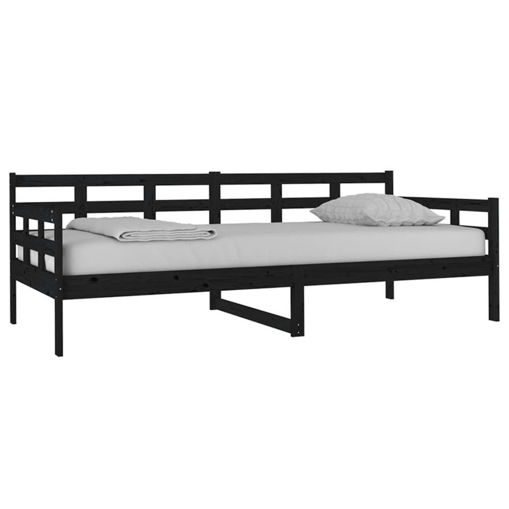 Daybed Black Solid Pine 90x200 cm