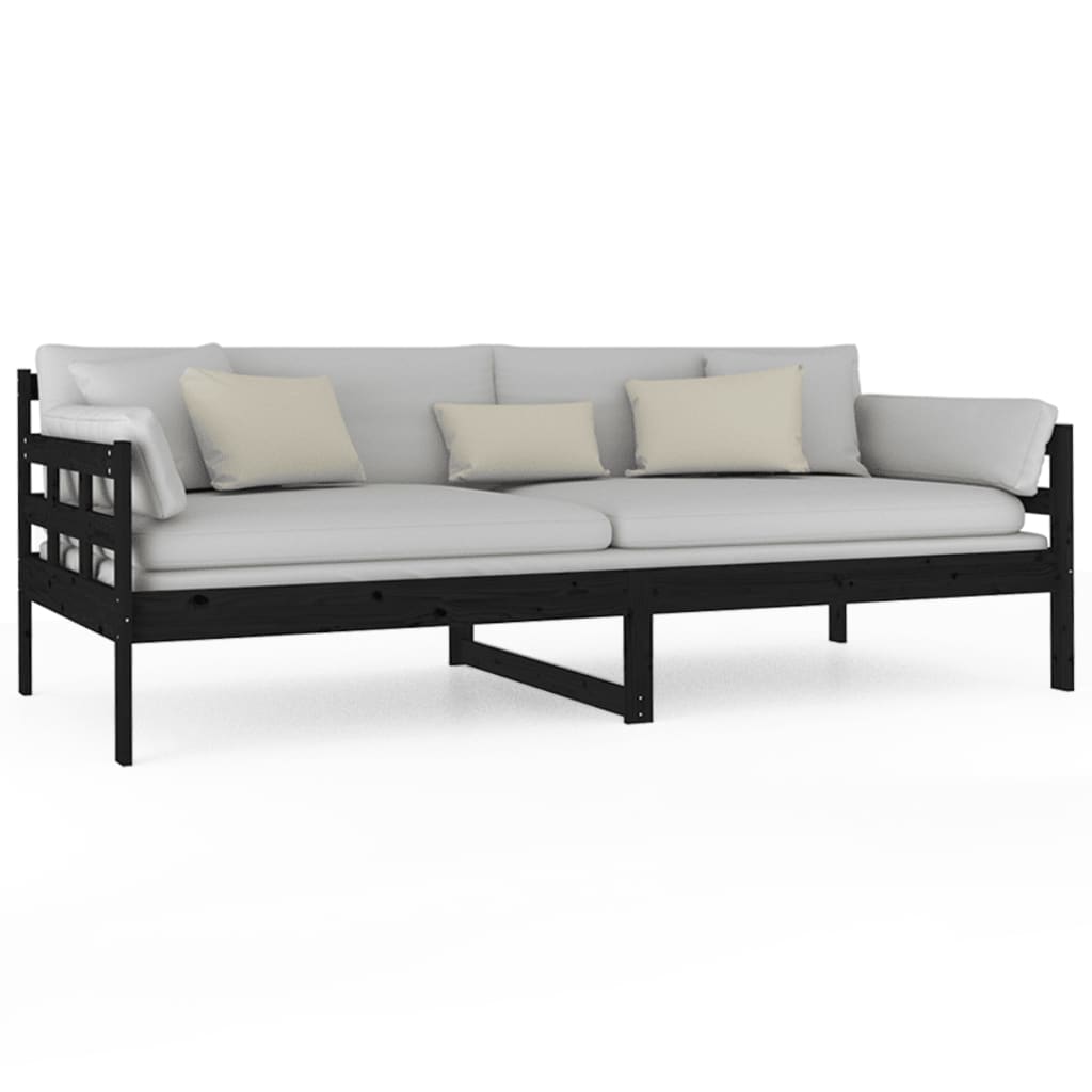 Daybed Black Solid Pine 90x200 cm