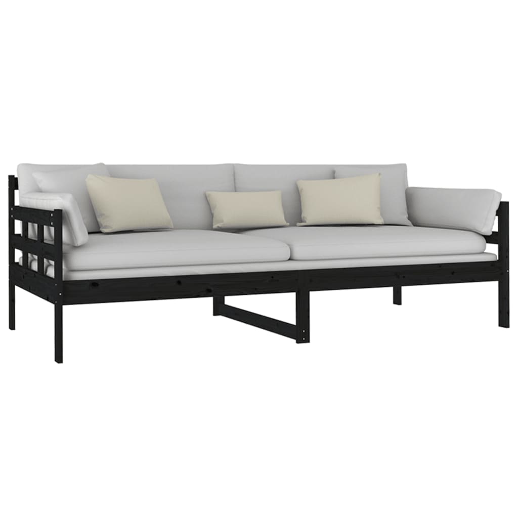 Daybed Black Solid Pine 90x200 cm