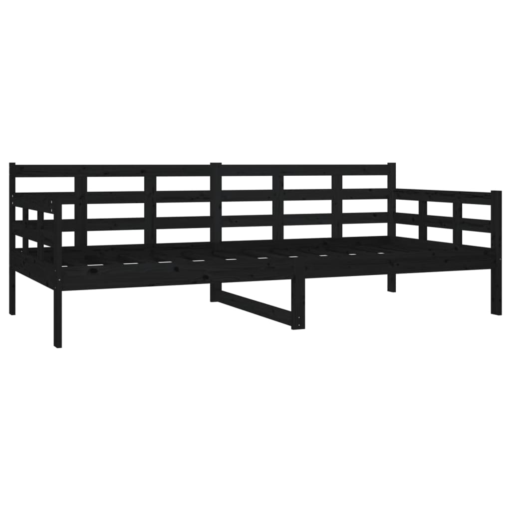 Daybed Black Solid Pine 90x200 cm